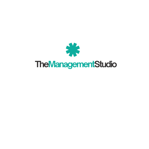 Teal asterisk symbol above TheManagementStudio text, with Management in teal and others in gray.